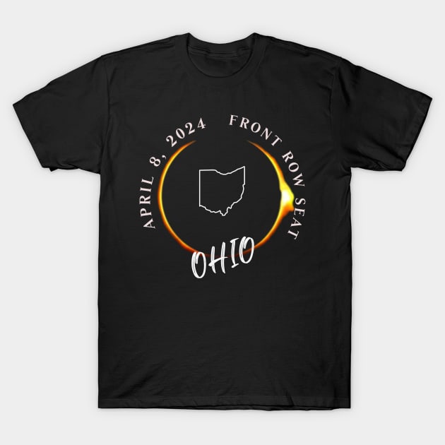 2024 Ohio Eclipse Front Row Seat To Total Darkness T-Shirt by SmoothVez Designs